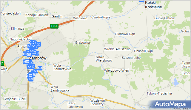 mapa Nowe Wierzbowo, Nowe Wierzbowo na mapie Targeo