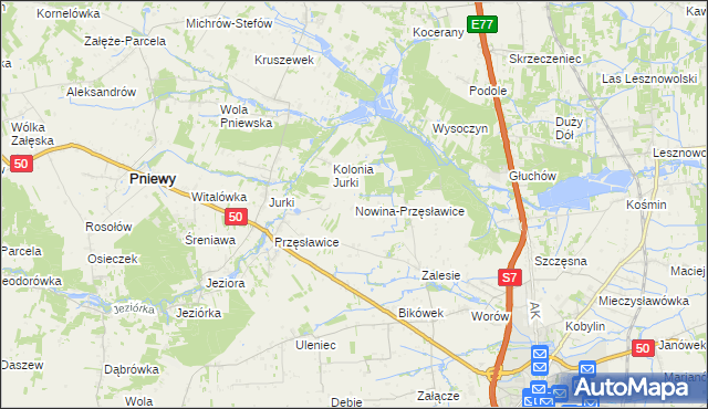 mapa Nowina-Przęsławice, Nowina-Przęsławice na mapie Targeo