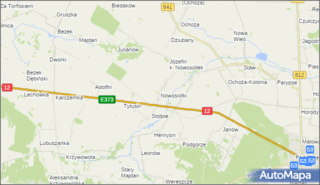 mapa Nowosiółki gmina Chełm, Nowosiółki gmina Chełm na mapie Targeo