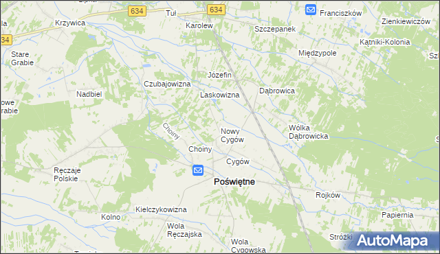 mapa Nowy Cygów, Nowy Cygów na mapie Targeo