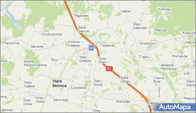 mapa Nowy Gózd, Nowy Gózd na mapie Targeo