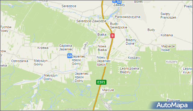 mapa Nowy Jasieniec Iłżecki, Nowy Jasieniec Iłżecki na mapie Targeo