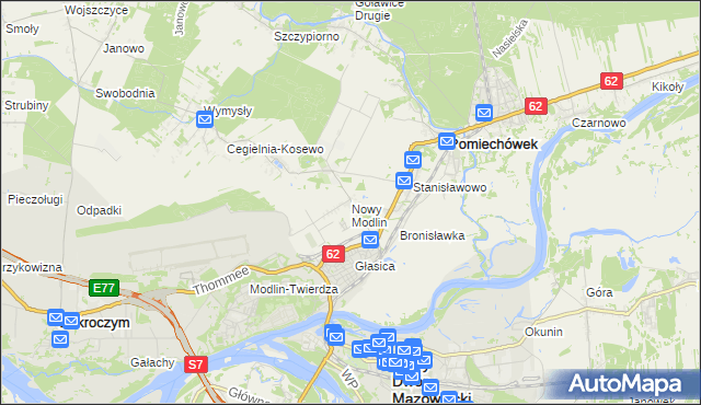 mapa Nowy Modlin, Nowy Modlin na mapie Targeo