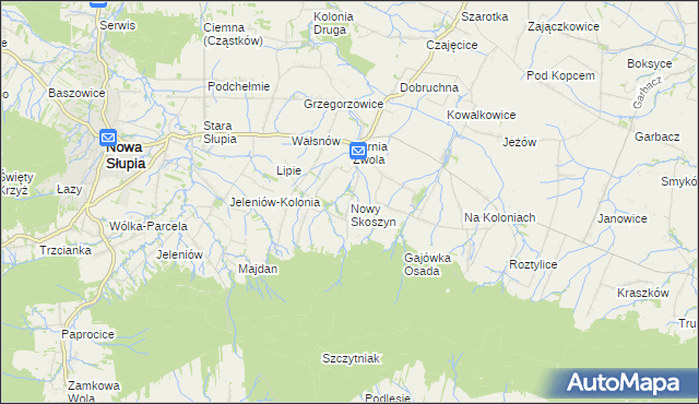 mapa Nowy Skoszyn, Nowy Skoszyn na mapie Targeo