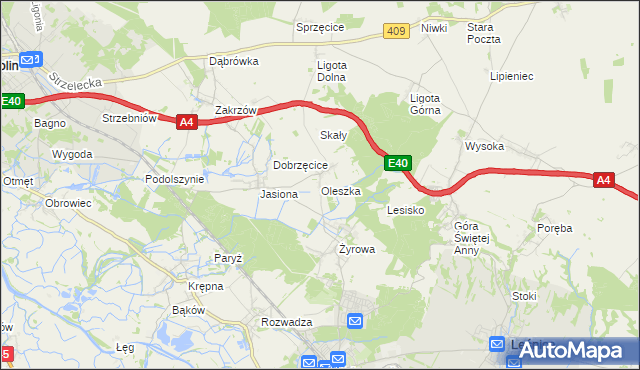 mapa Oleszka, Oleszka na mapie Targeo