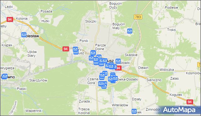 mapa Olkusz, Olkusz na mapie Targeo