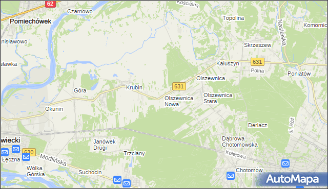 mapa Olszewnica Nowa, Olszewnica Nowa na mapie Targeo