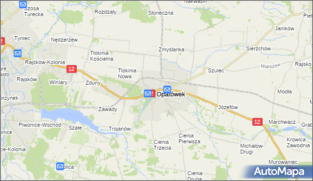 mapa Opatówek powiat kaliski, Opatówek powiat kaliski na mapie Targeo