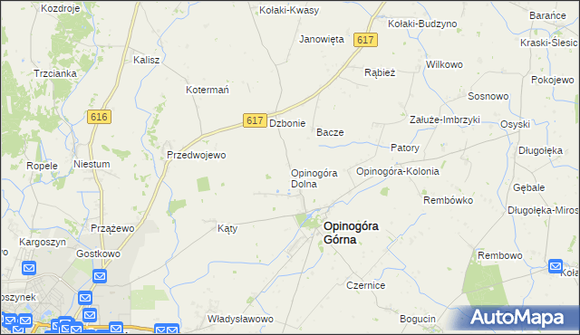 mapa Opinogóra Dolna, Opinogóra Dolna na mapie Targeo