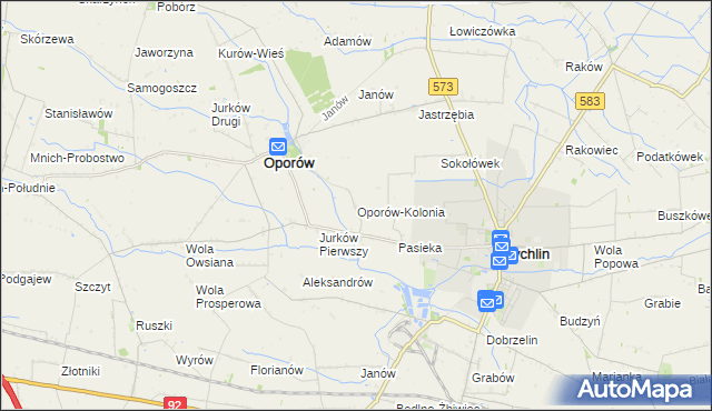 mapa Oporów-Kolonia, Oporów-Kolonia na mapie Targeo