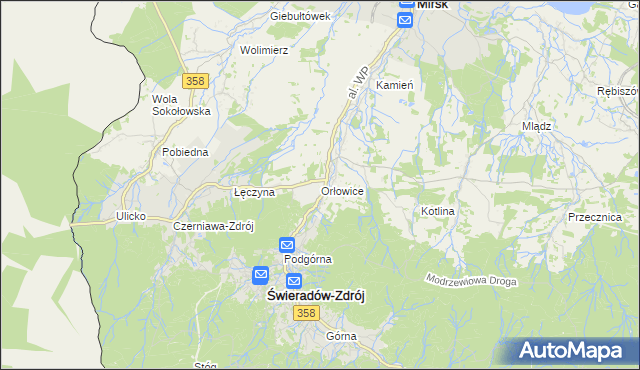 mapa Orłowice, Orłowice na mapie Targeo