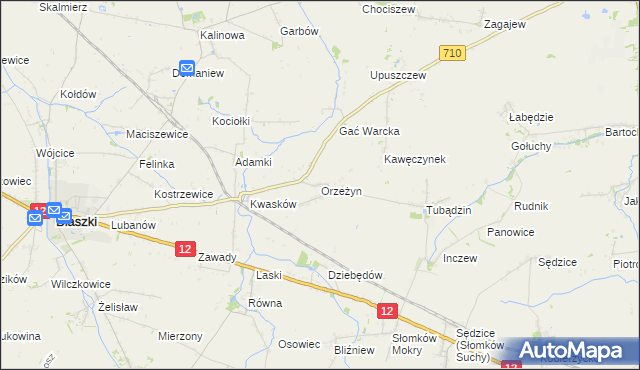 mapa Orzeżyn, Orzeżyn na mapie Targeo