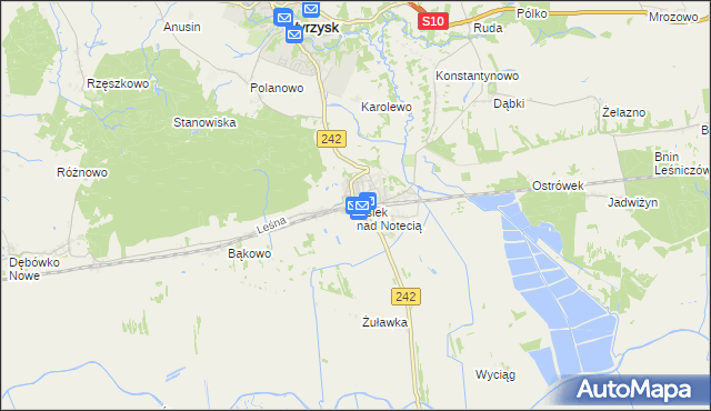 mapa Osiek nad Notecią, Osiek nad Notecią na mapie Targeo