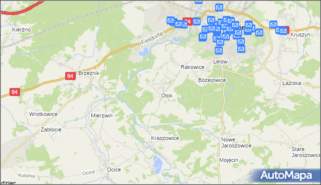 mapa Otok gmina Bolesławiec, Otok gmina Bolesławiec na mapie Targeo