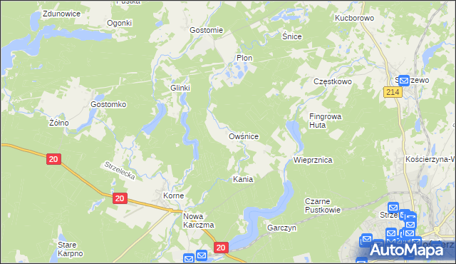 mapa Owśnice, Owśnice na mapie Targeo