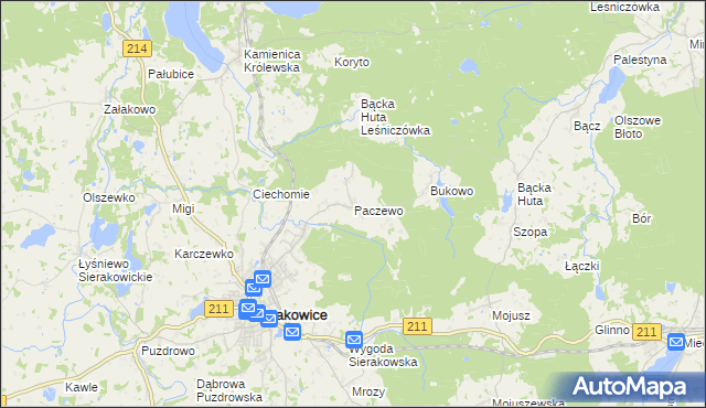 mapa Paczewo, Paczewo na mapie Targeo