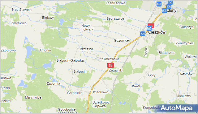 mapa Pakosławsko, Pakosławsko na mapie Targeo