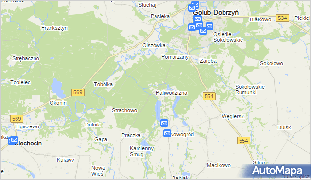 mapa Paliwodzizna, Paliwodzizna na mapie Targeo