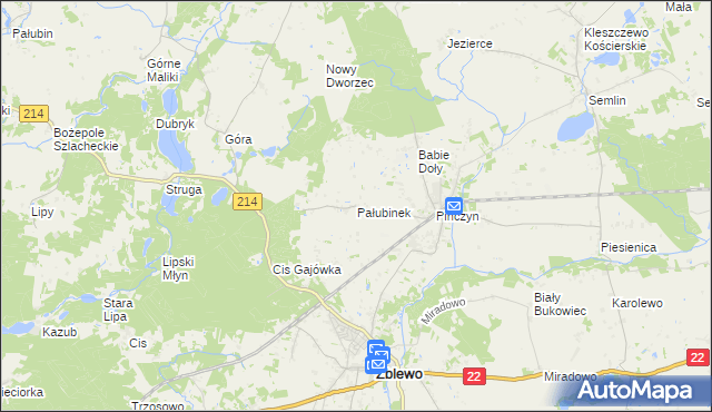 mapa Pałubinek, Pałubinek na mapie Targeo