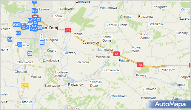 mapa Pęczelice, Pęczelice na mapie Targeo