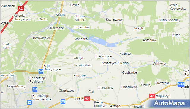 mapa Piaszczyce, Piaszczyce na mapie Targeo