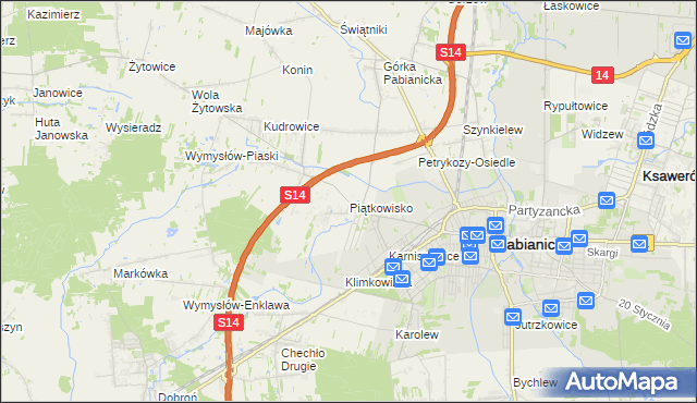 mapa Piątkowisko, Piątkowisko na mapie Targeo