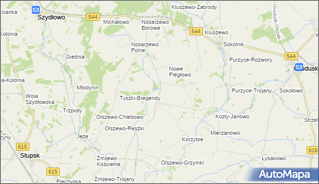 mapa Piegłowo-Wieś, Piegłowo-Wieś na mapie Targeo