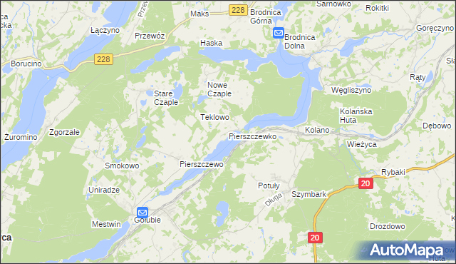 mapa Pierszczewko, Pierszczewko na mapie Targeo