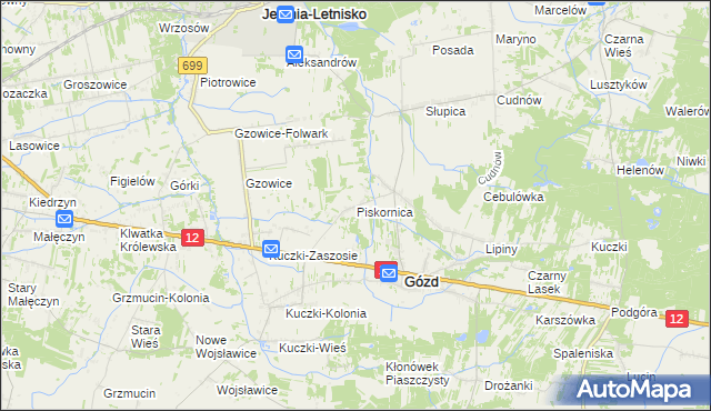 mapa Piskornica, Piskornica na mapie Targeo