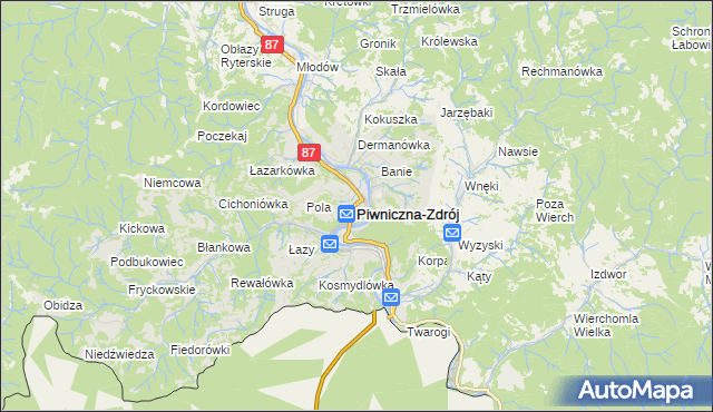 mapa Piwniczna-Zdrój, Piwniczna-Zdrój na mapie Targeo