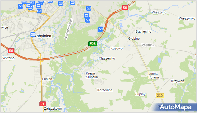 mapa Płaszewko, Płaszewko na mapie Targeo