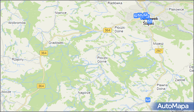 mapa Płóczki Górne, Płóczki Górne na mapie Targeo