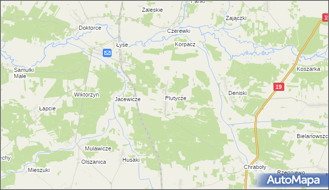 mapa Plutycze, Plutycze na mapie Targeo