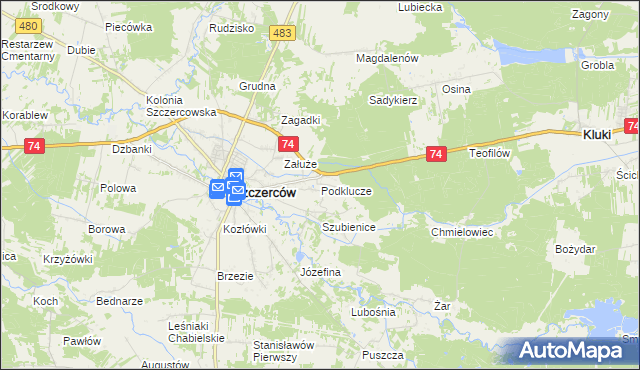 mapa Podklucze, Podklucze na mapie Targeo