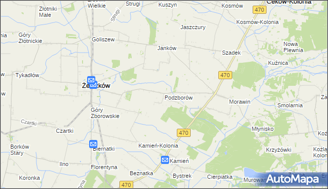 mapa Podzborów, Podzborów na mapie Targeo