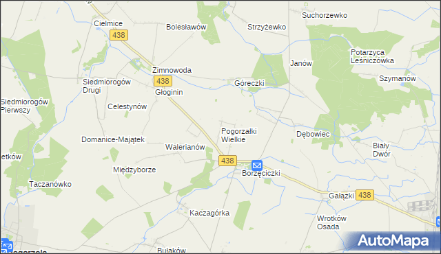 mapa Pogorzałki Wielkie, Pogorzałki Wielkie na mapie Targeo