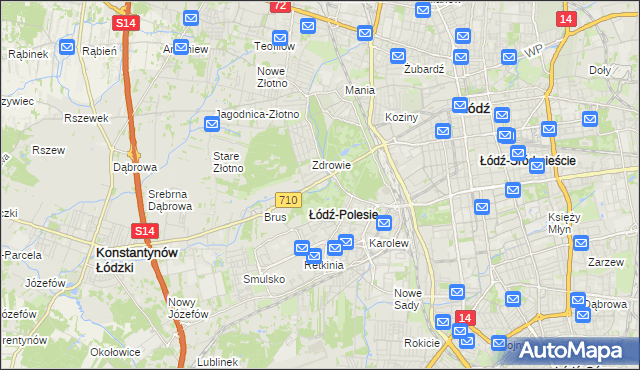 mapa Polesie gmina Łódź, Polesie gmina Łódź na mapie Targeo