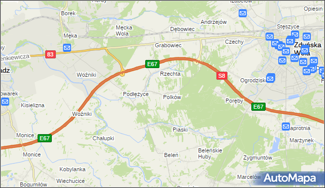 mapa Polków, Polków na mapie Targeo