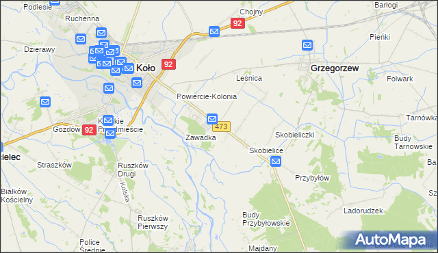 mapa Powiercie, Powiercie na mapie Targeo