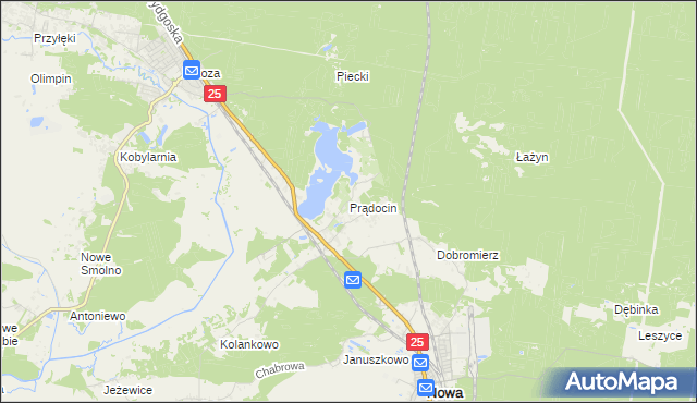 mapa Prądocin gmina Nowa Wieś Wielka, Prądocin gmina Nowa Wieś Wielka na mapie Targeo