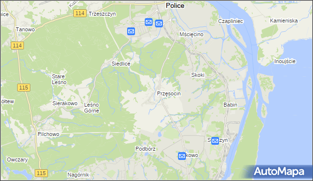 mapa Przęsocin, Przęsocin na mapie Targeo