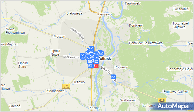 mapa Pułtusk, Pułtusk na mapie Targeo