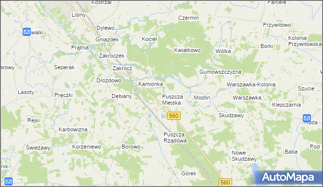 mapa Puszcza Miejska, Puszcza Miejska na mapie Targeo