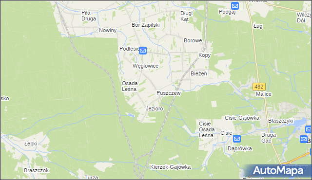 mapa Puszczew, Puszczew na mapie Targeo