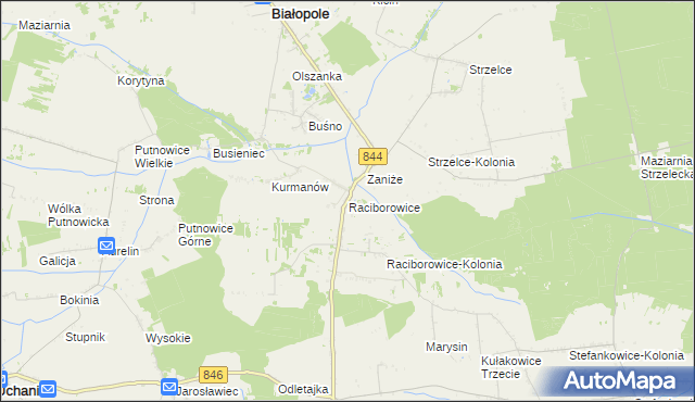 mapa Raciborowice gmina Białopole, Raciborowice gmina Białopole na mapie Targeo