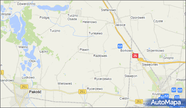 mapa Radłówek, Radłówek na mapie Targeo