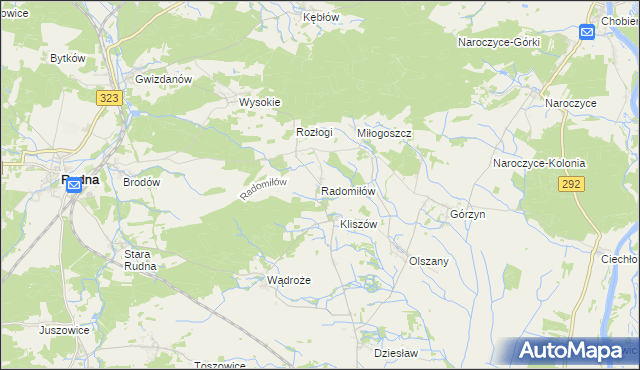 mapa Radomiłów, Radomiłów na mapie Targeo