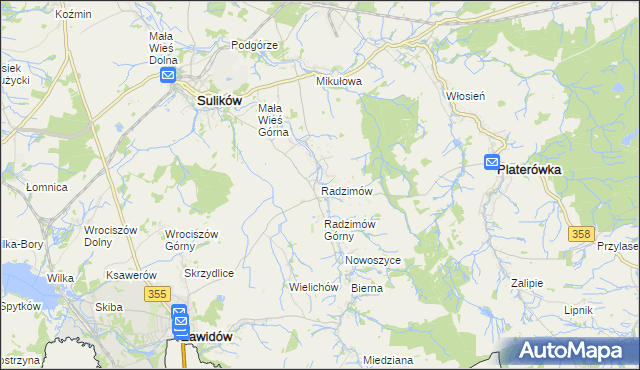 mapa Radzimów, Radzimów na mapie Targeo