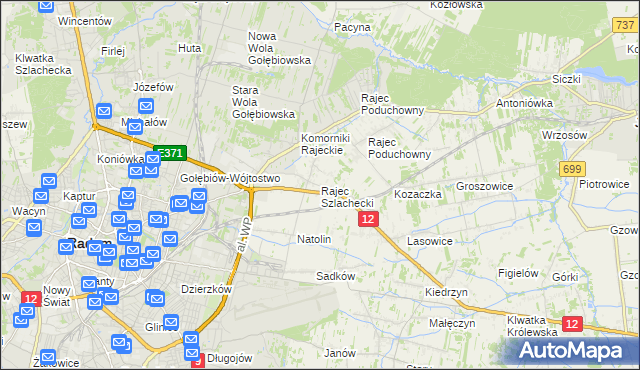 mapa Rajec Szlachecki, Rajec Szlachecki na mapie Targeo