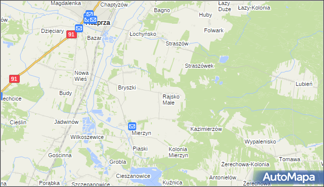 mapa Rajsko Małe, Rajsko Małe na mapie Targeo